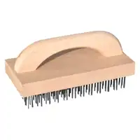 Metallic brush with wooden handle L