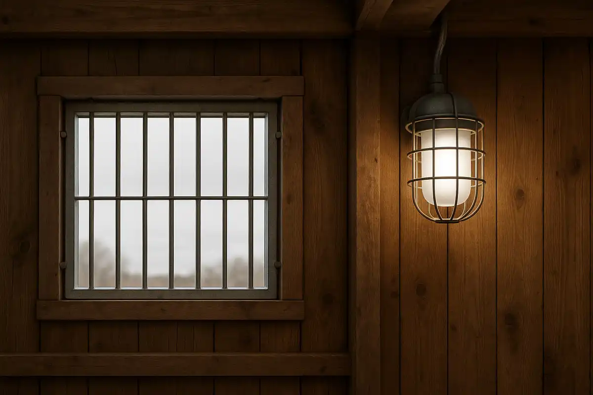 Fenster und Lampen geschützt
