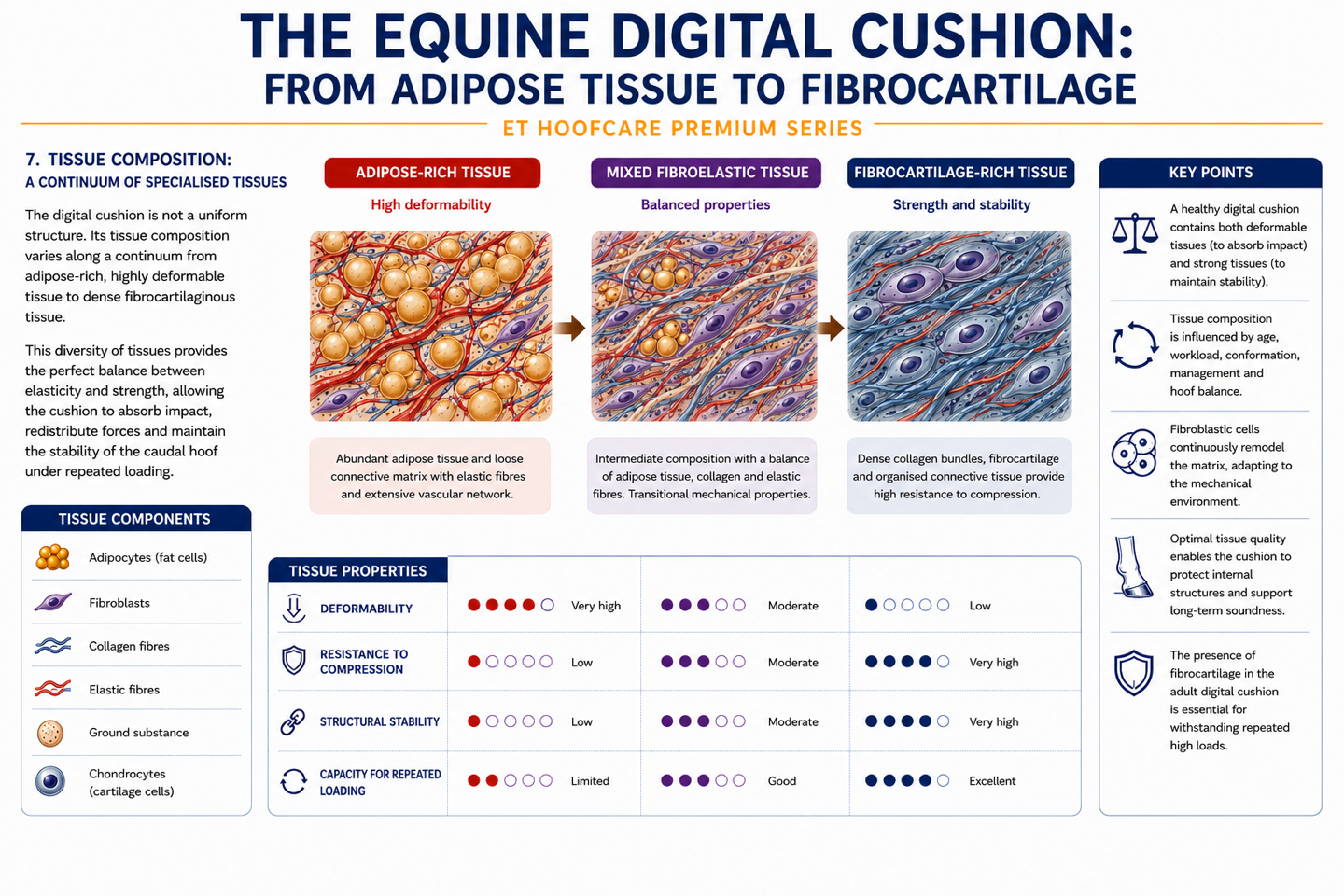 Equine digital cushion tissue comparison