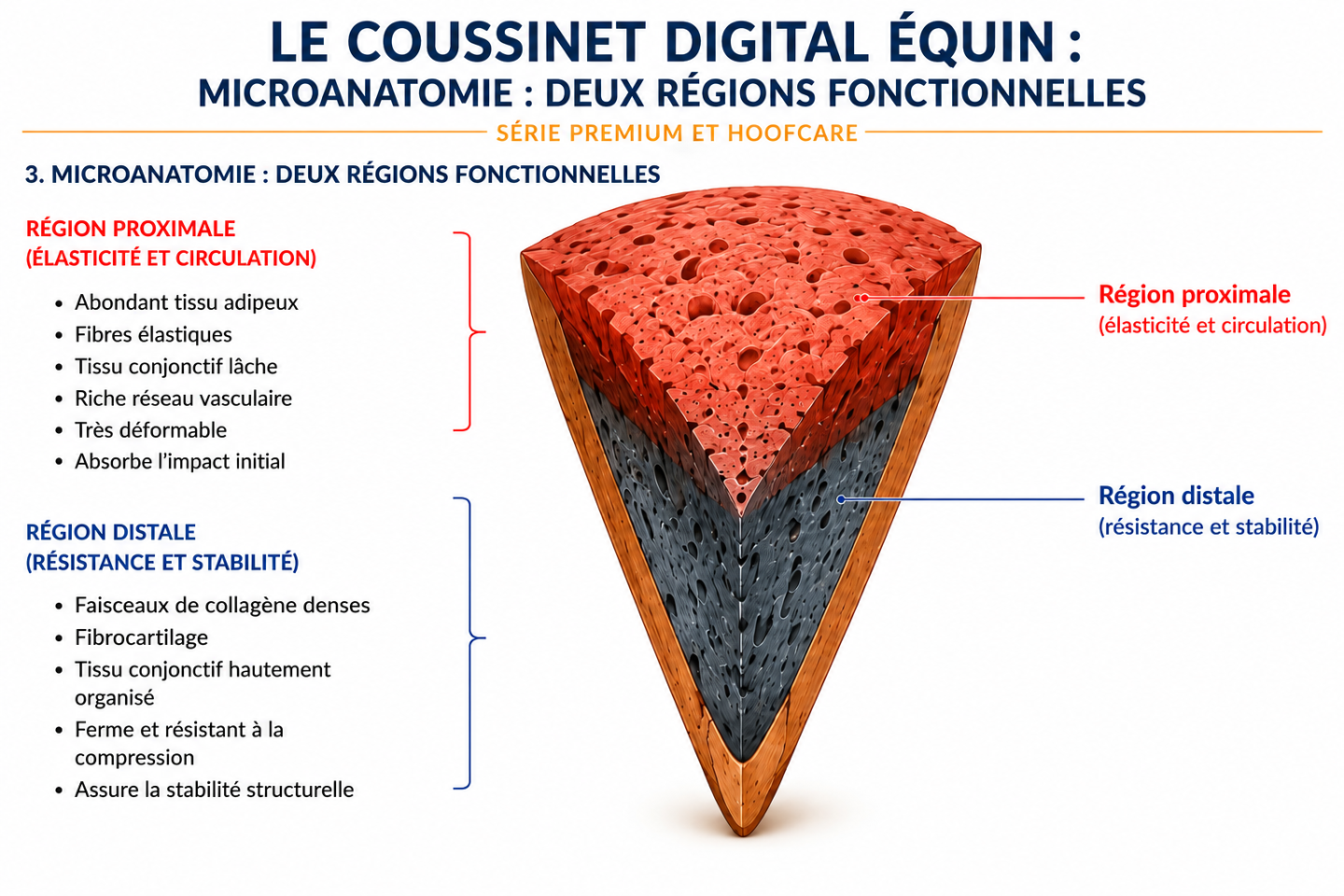 Microanatomie : deux régions fonctionnelles Schéma microanatomie : deux régions fonctionnelles